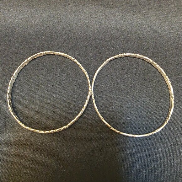 2 pc. 925 Sterling Silver Bangle Bracelets vintage Taxco Mexico 27 g. Not Scrap! - Picture 3 of 7